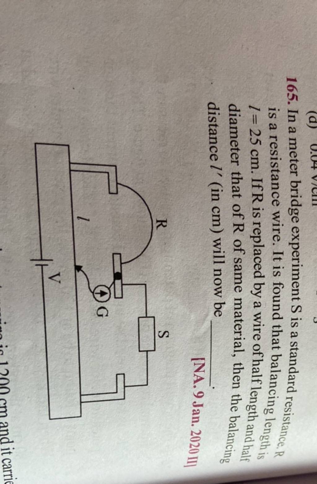 in a metre bridge experiment s is a standard resistance