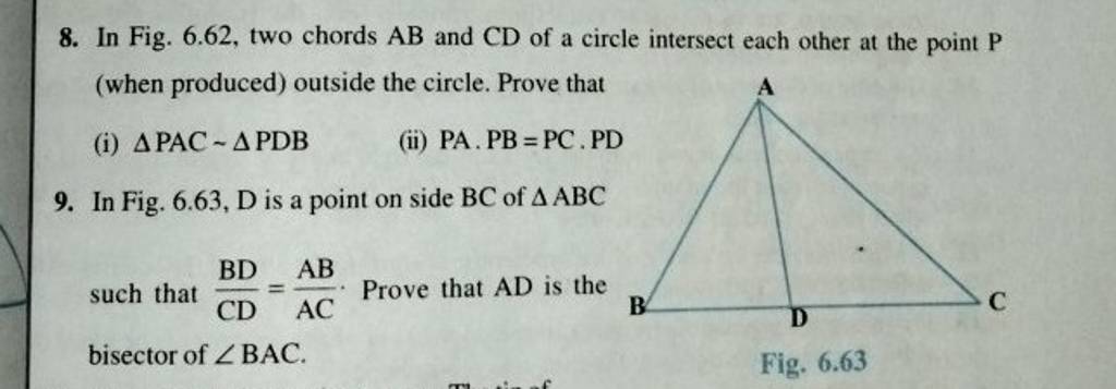 8. In Fig. 6.62, Two Chords Ab And Cd Of A Circle Intersect Each Other At..