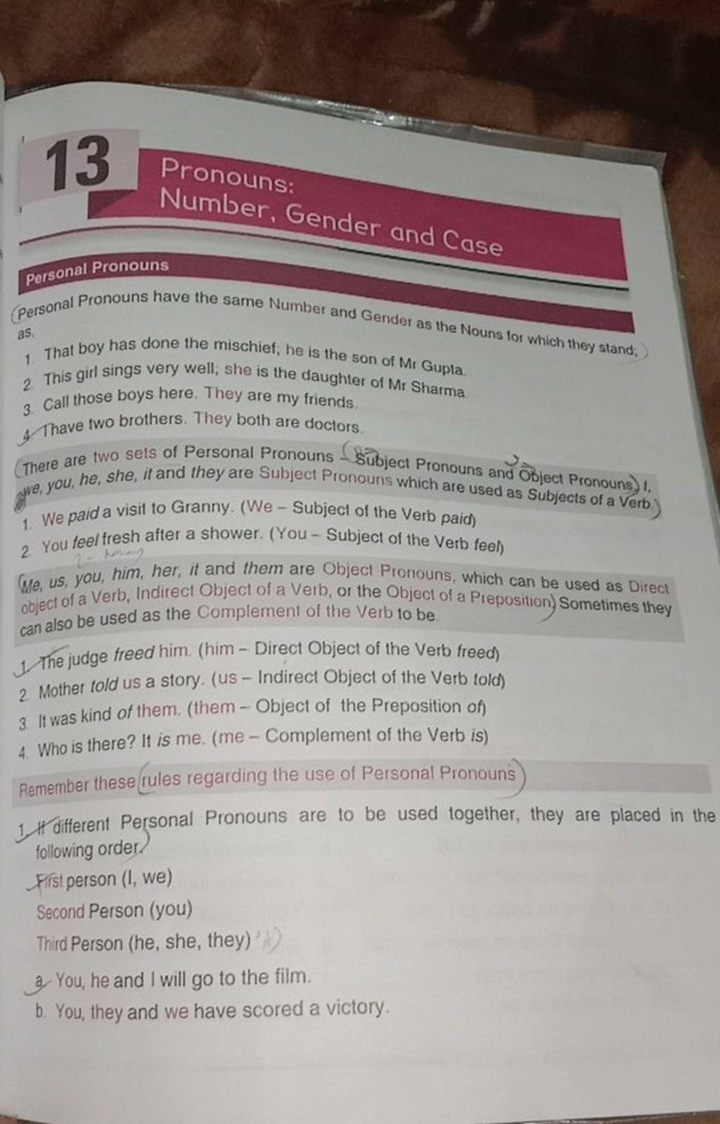 personal pronouns have case gender number and