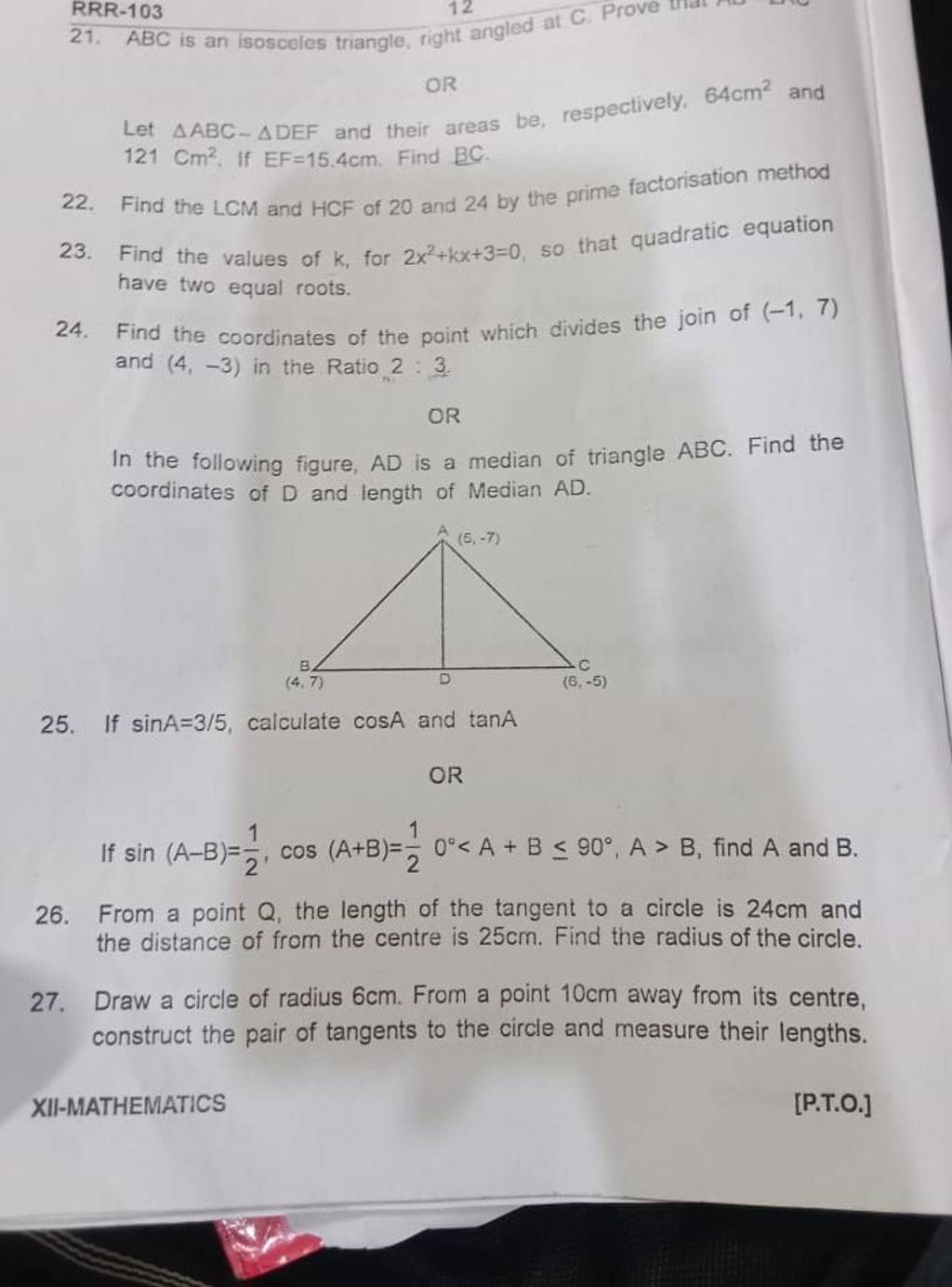 Rrr 103 21 Abc Is An Isosceles Triangle Right Angled At C Prove Y Or L