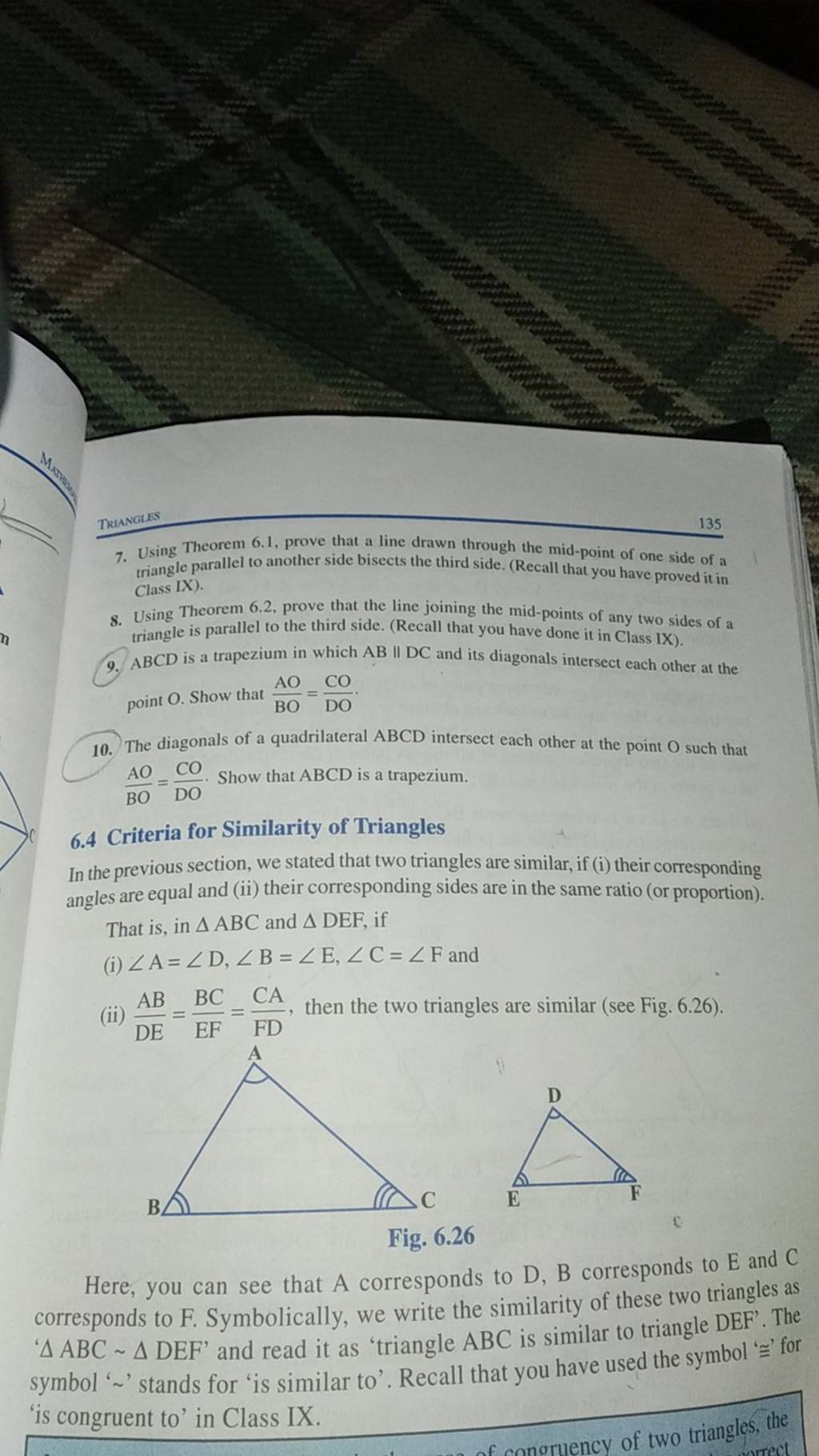 TrIANGLES 7. Using Theorem 6.1, prove that a line drawn through the mid-p..
