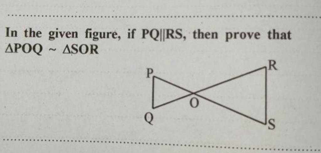 In The Given Figure If Pqrs Then Prove That Poq Sor Filo