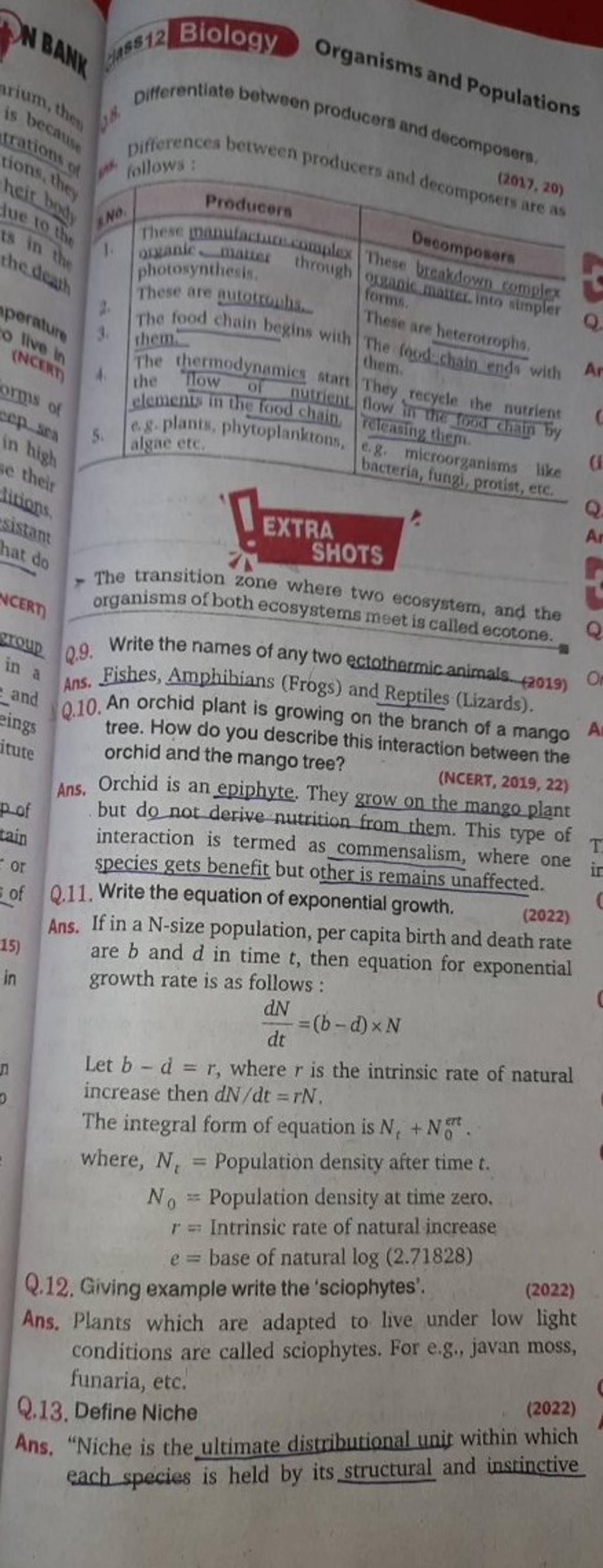 (2512 Biology Organisms and Populations Differentiate between producers a..