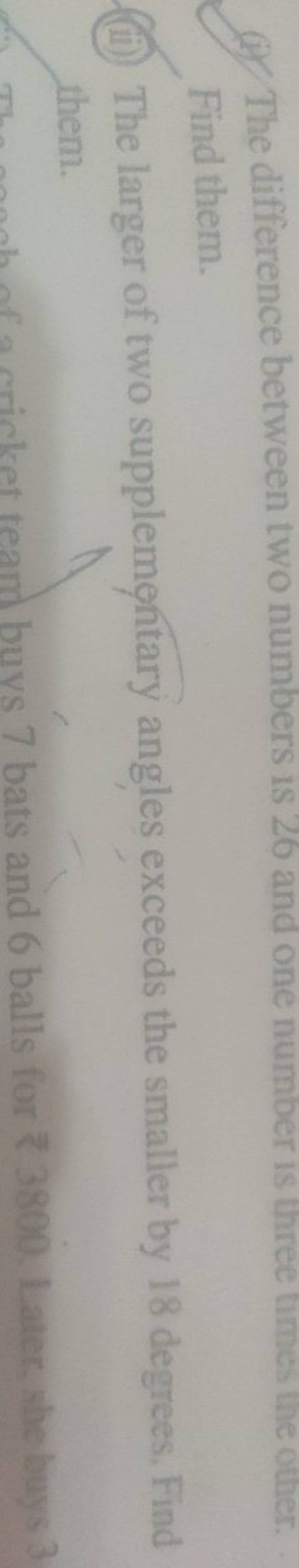 i The Difference Between Two Numbers Is 26 And One Number Is Three Time i-the-difference-between-two-numbers-is-26-and-one-number-is-three-time