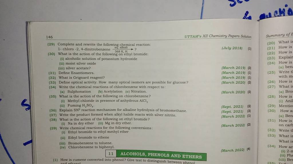 Write Chemical Reactions For The Following Conversions Filo