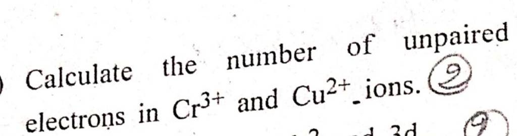 calculate the number of unpaired electrons in mn3 cr3  and v3  ions