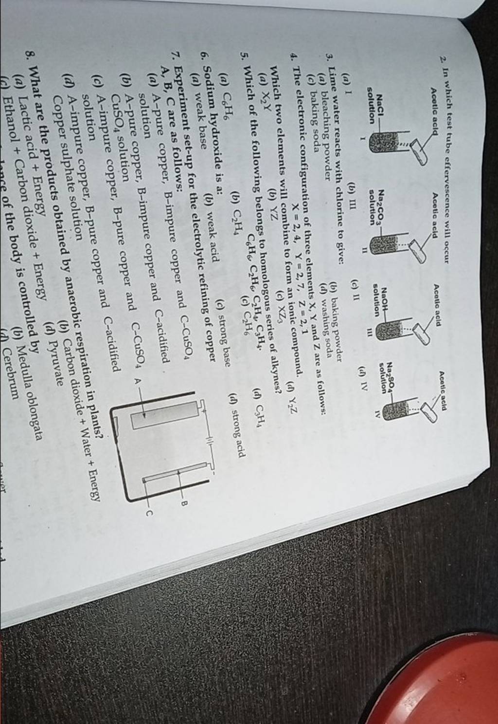 Lime water reacts with chlorine to give Filo