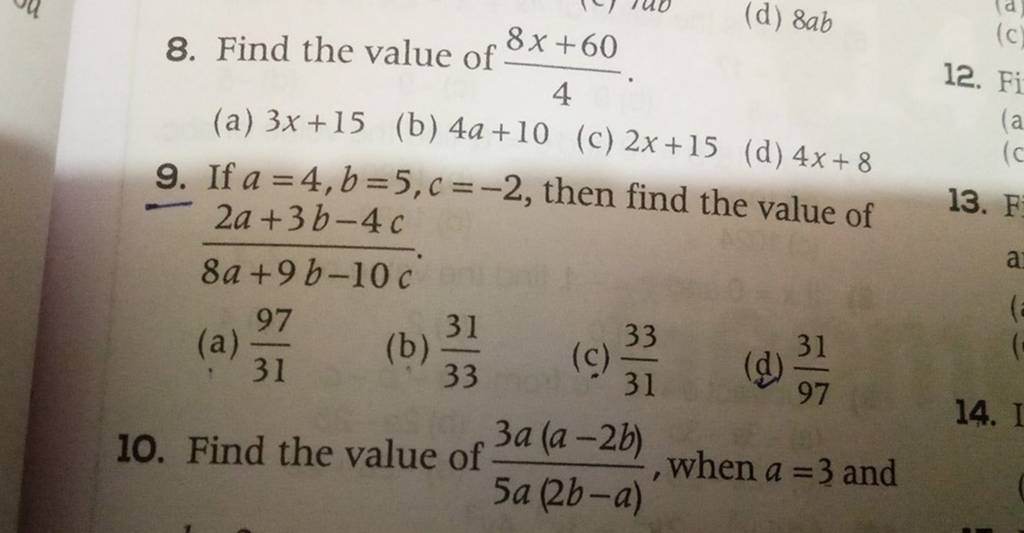 8-find-the-value-of-48x-60-a-3x-15-b-4a-10-c-2x-15-d-4x-8-9-i