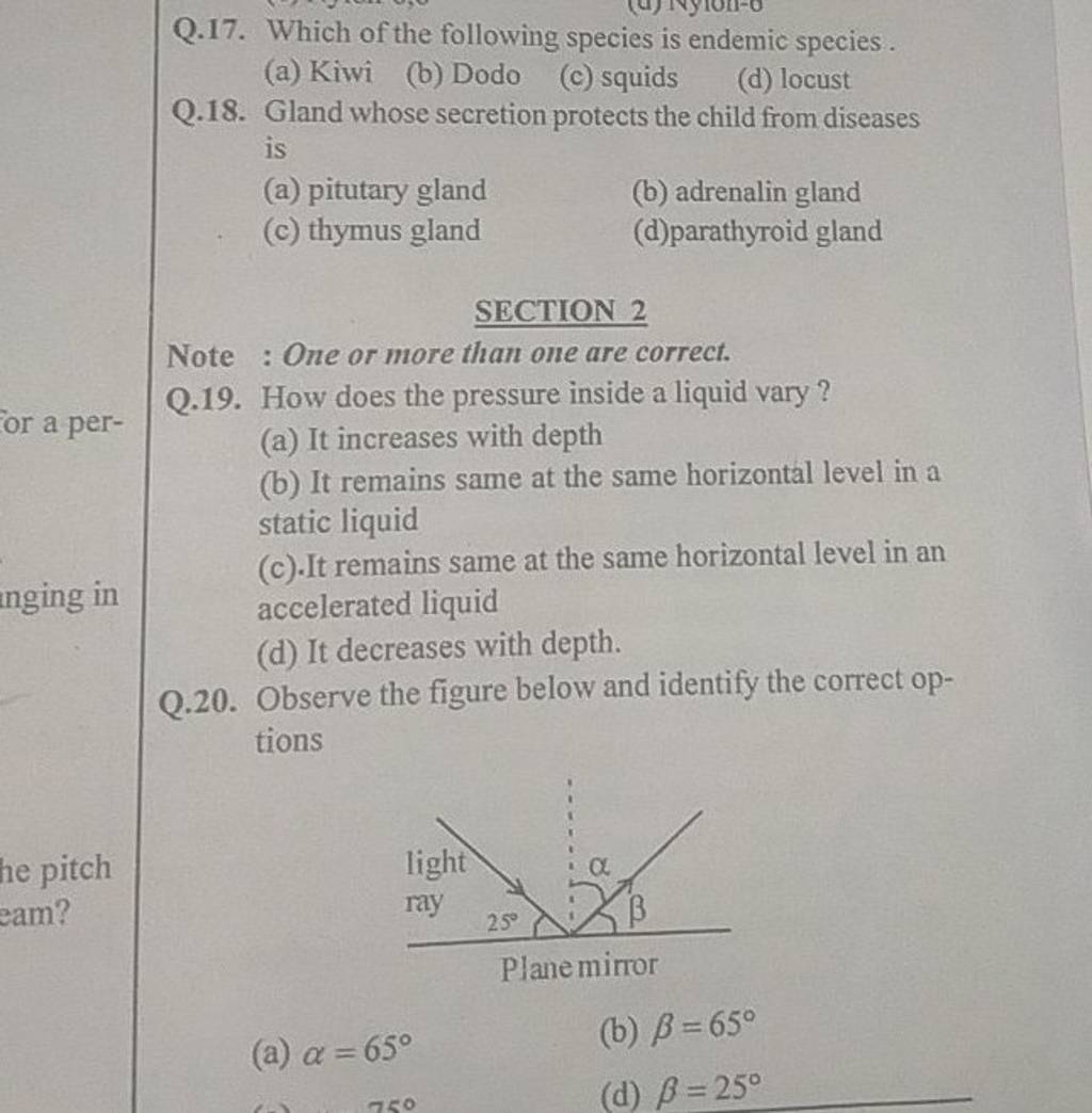 Q 20 Observe The Figure Below And Identify The Correct Options Filo