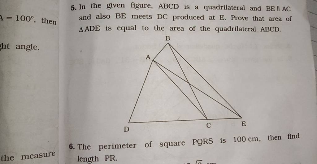 5 In The Given Figure Abcd Is A Quadrilateral And Be∥ac And Also Be Mee 5390