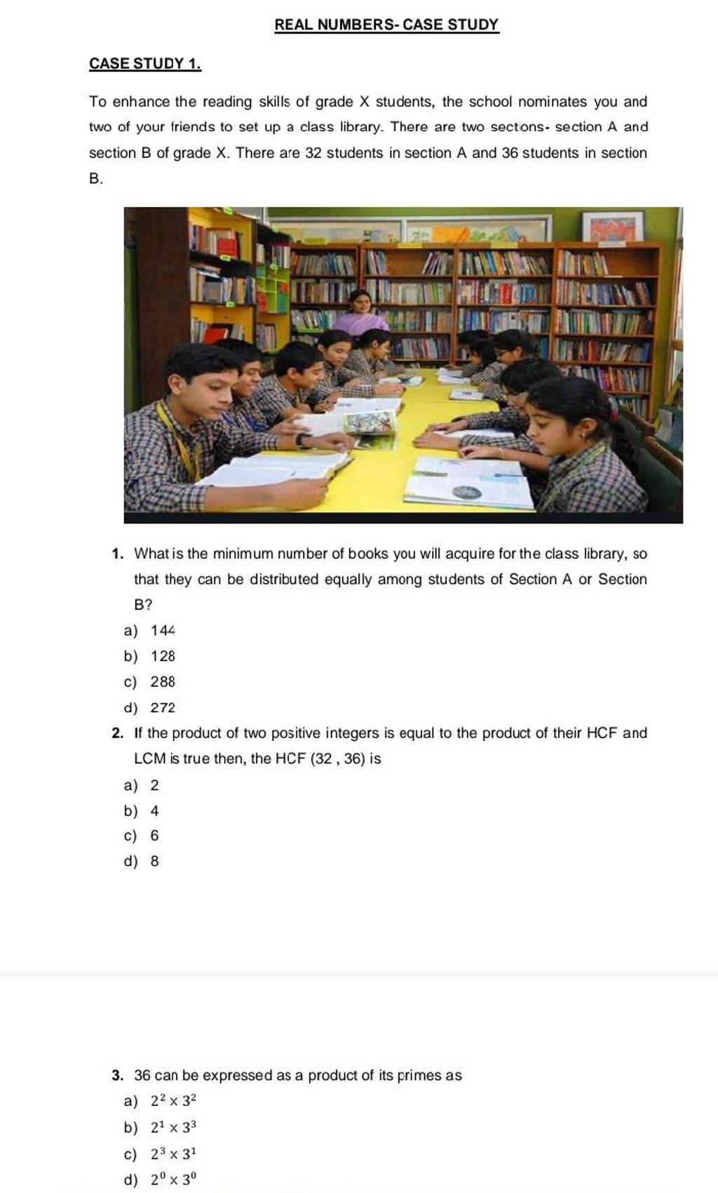 case study questions of real numbers class 10