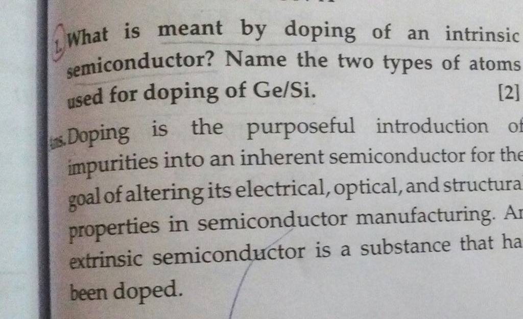 What Is Meant By Doping Of An Intrinsic Semiconductor