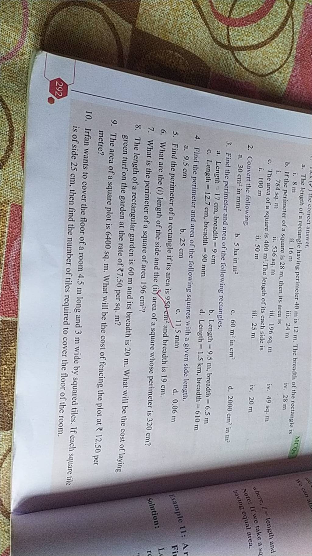 a-the-length-of-a-rectangle-having-perimeter-40-m-is-12-m-the-breadth-o