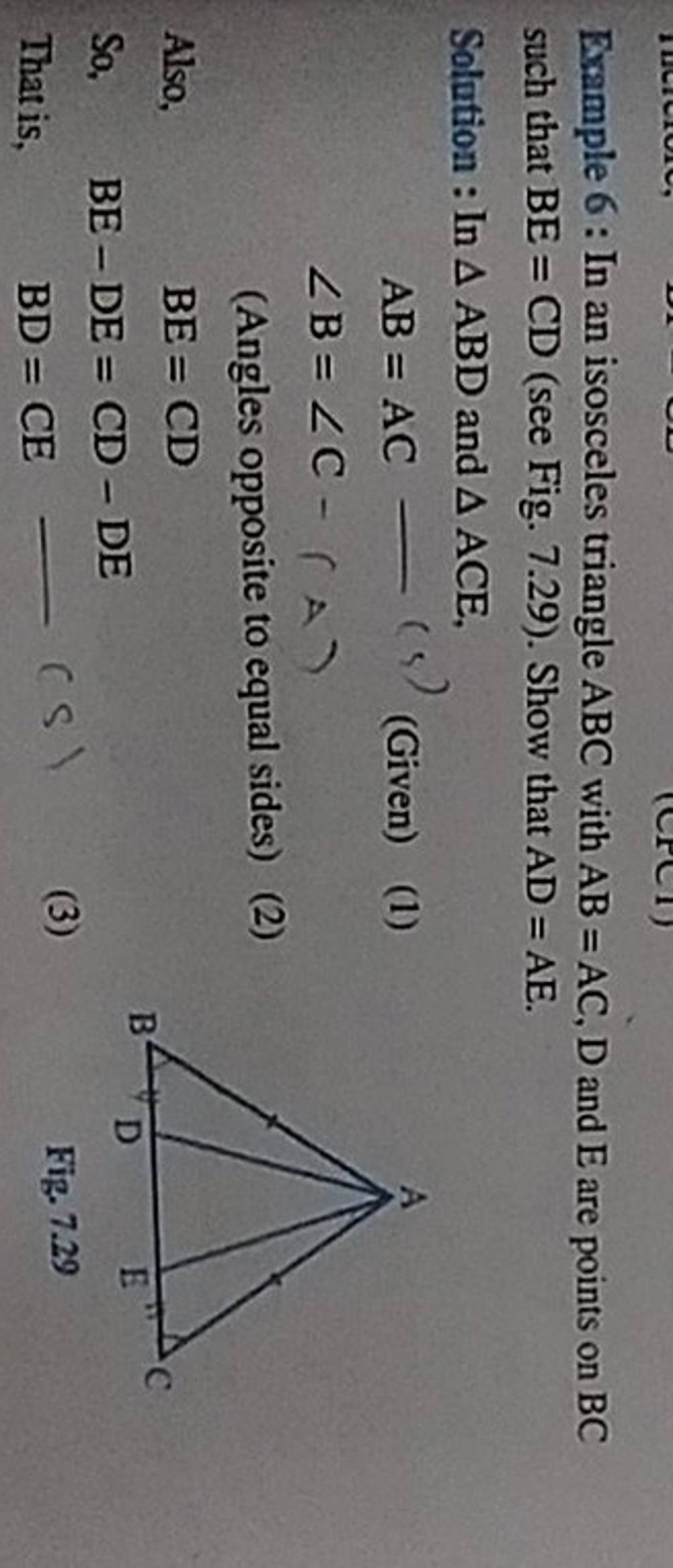 Example 6: In An Isosceles Triangle ABC With AB=AC,D And E Are Points On