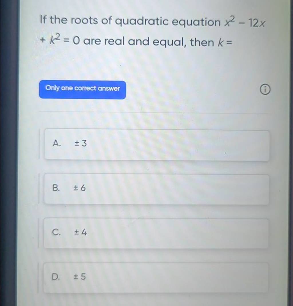 if the roots of quadratic equation mx2 nx 0 are equal then