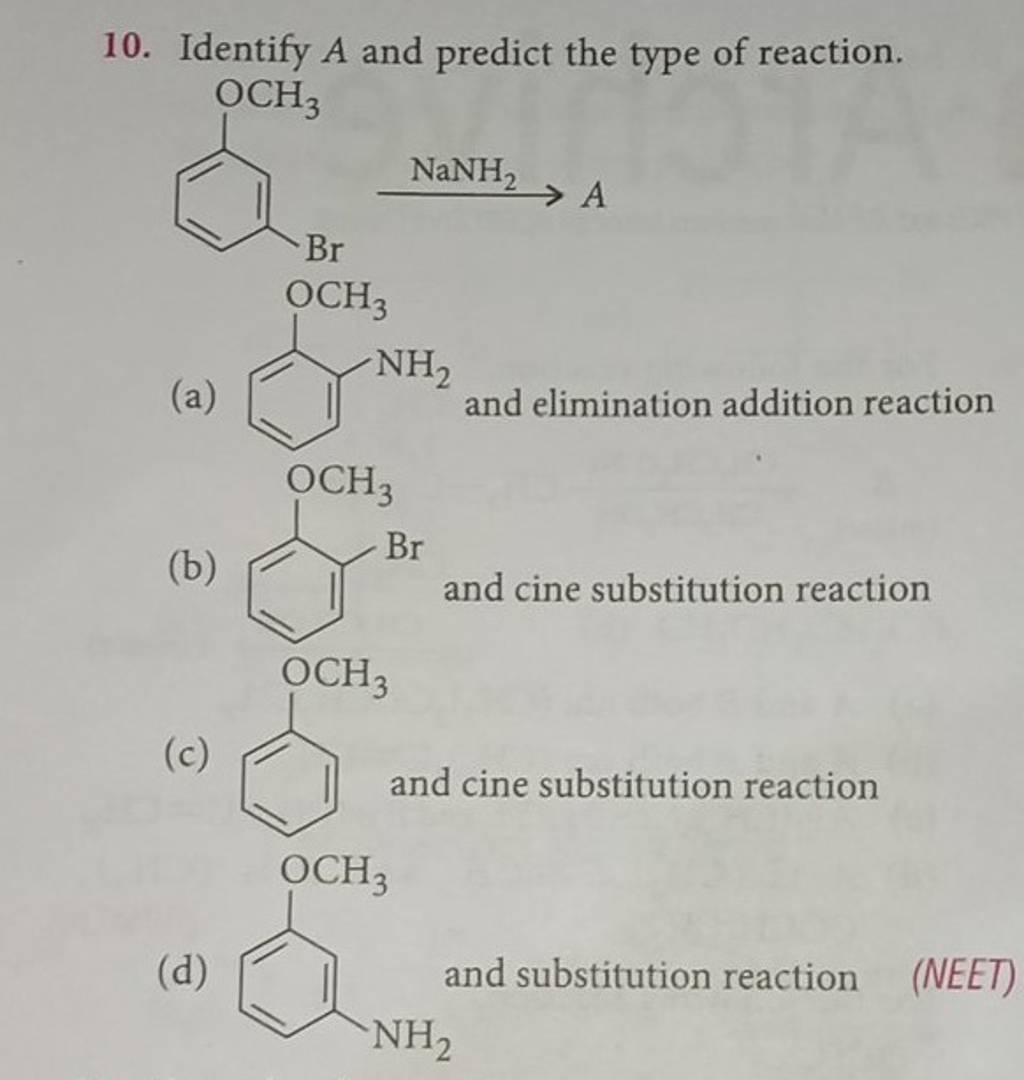 Identify A And Predict The Type Of Reaction Nanh2 A Filo 1358