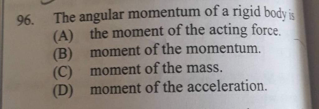 The angular momentum of a rigid body is