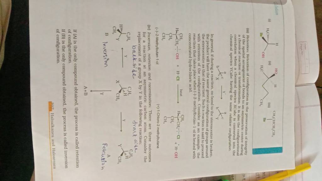 (1) (iii) Retention Retention of configuration is the preservation of in..