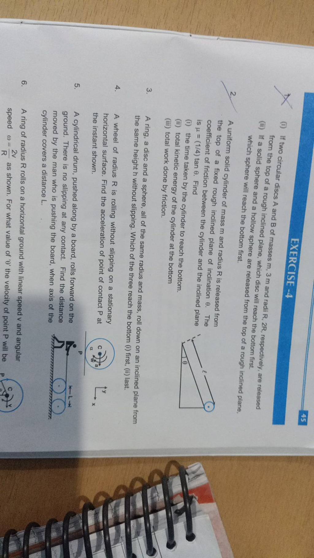 2. 3. 4. 5. 6. EXERCISE -4 (i) If Two Circular Discs A And B Of Masses M,..