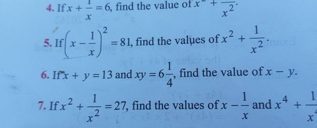 4-if-x-x1-6-find-the-value-of-x2-x2-5-if-x-x1-2-81-find-the-valu