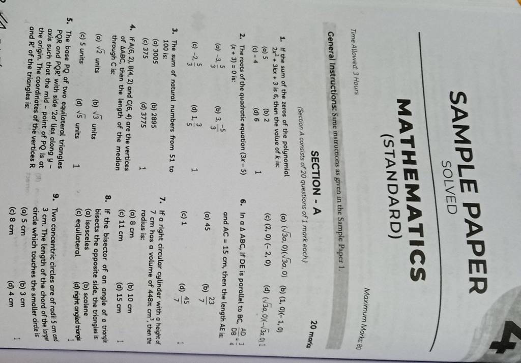 my mathematics homework for three hours