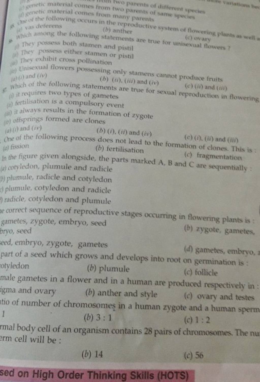 Wesenetic material comes from two parents of different apecies (n escetic..