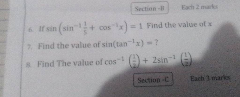 6 If Sin sin 151 cos 1x 1 Find The Value Of X N 7 Find The Value Of 6-if-sin-sin-151-cos-1x-1-find-the-value-of-x-n-7-find-the-value-of