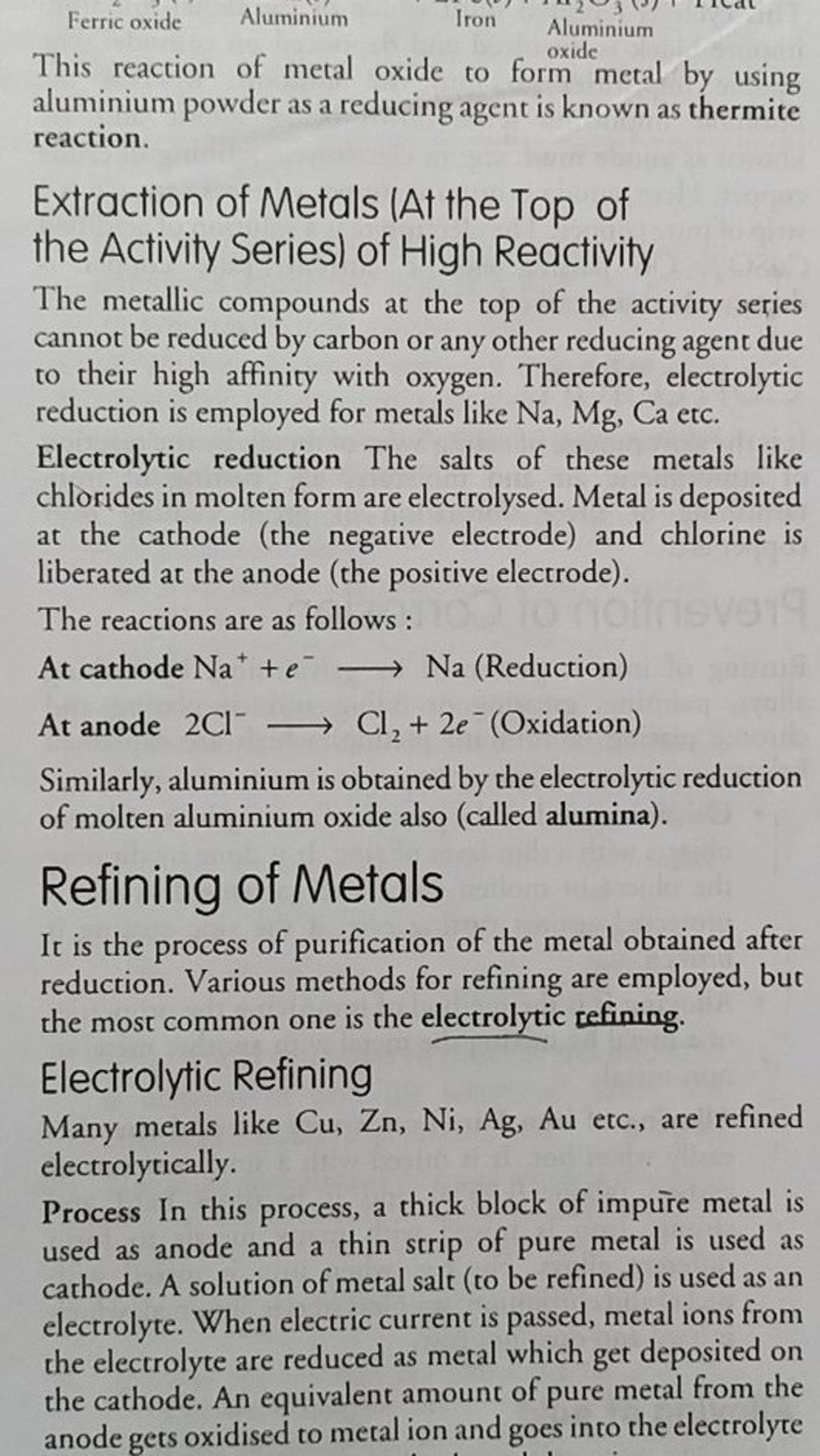 This reaction of metal oxide to form metal by using aluminium powder as a..