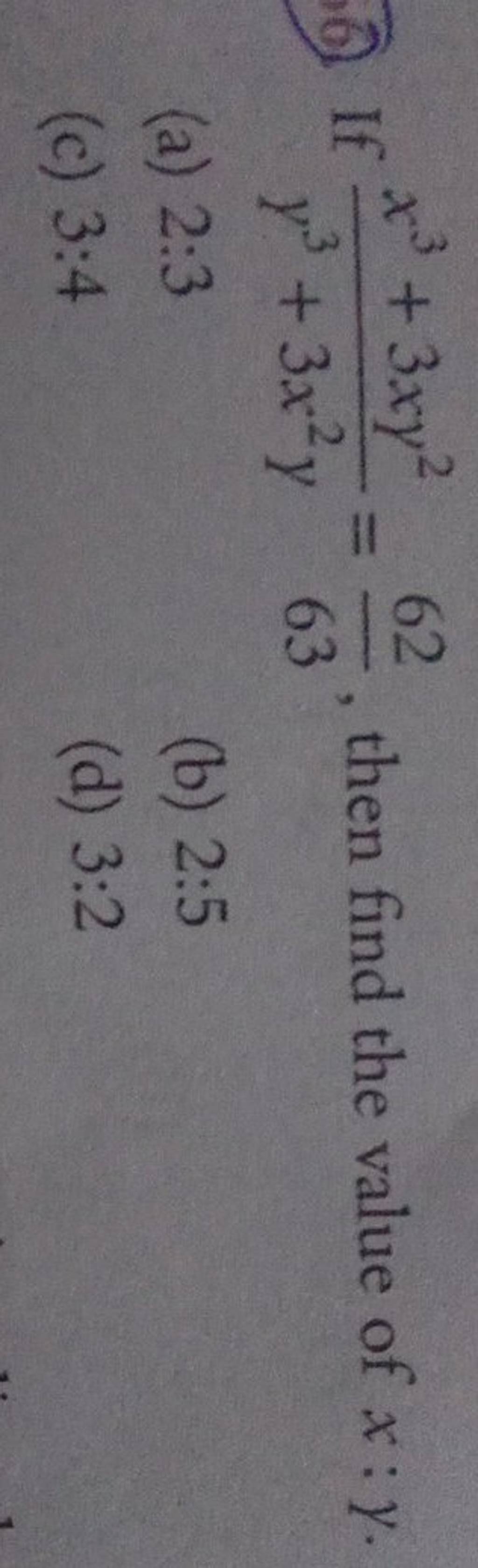 if-y3-3x2yx3-3xy2-6362-then-find-the-value-of-x-y-a-2-3-b-2-5-c