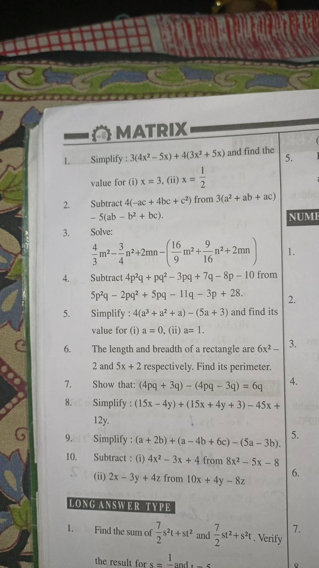 1-simplify-3-4x2-5x-4-3x2-5x-and-find-the-value-for-i-x-3-ii-x-2