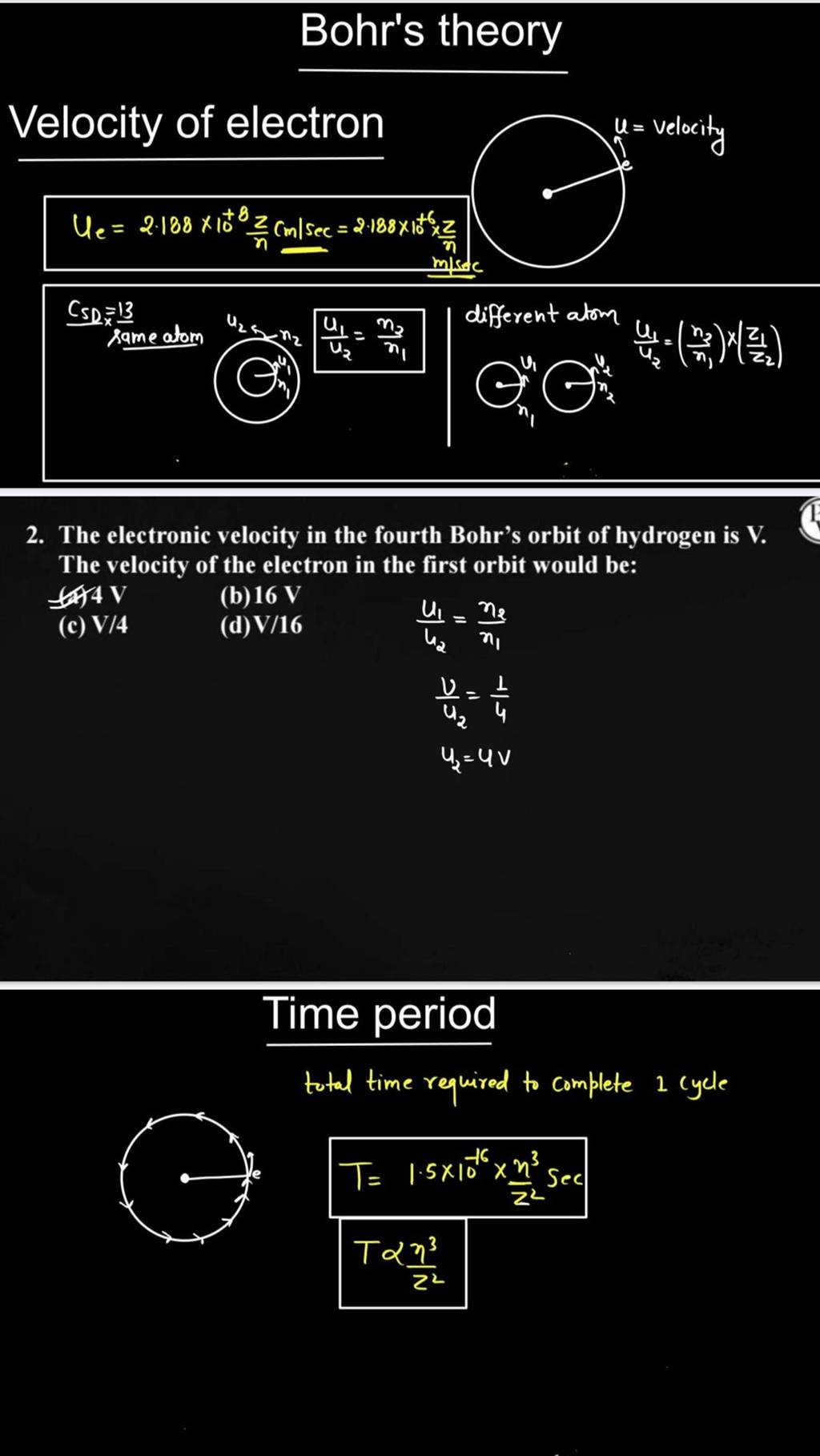 bohr-s-theory-velocity-of-electron-2-the-electronic-velocity-in-the-four