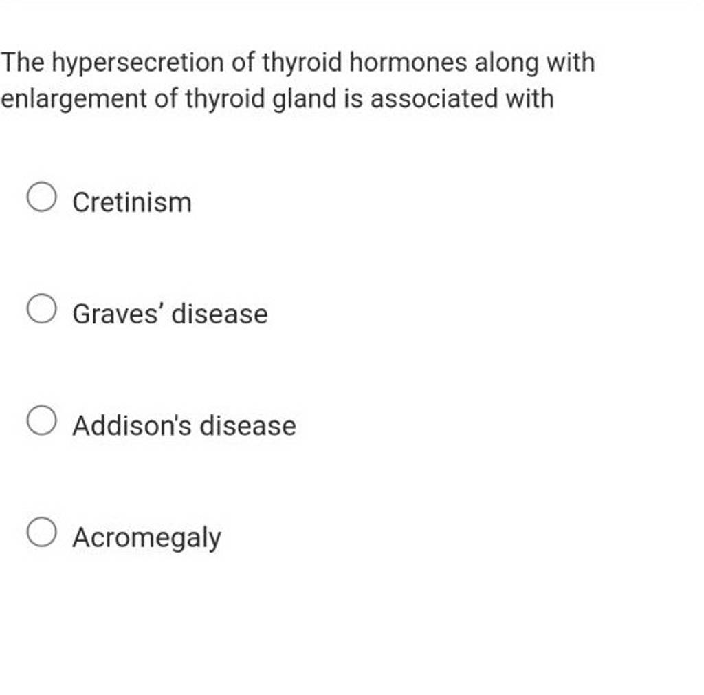 The hypersecretion of thyroid hormones along with enlargement of thyroid