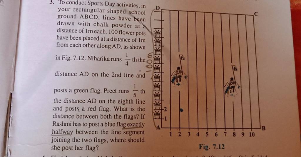 3. To conduct Sports Day activities, in your rectangular shaped school gr..