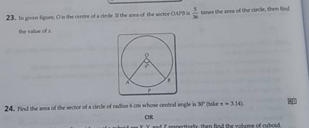 23-in-given-figure-o-is-the-centre-of-a-circle-if-the-area-of-the-secto