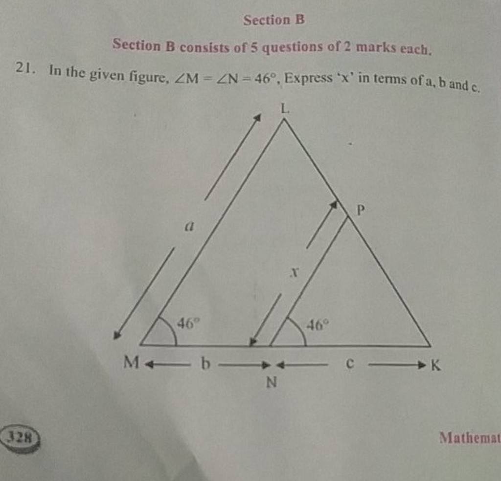 Section B Section B Consists Of 5 Questions Of 2 Marks Each. 21. In The G..