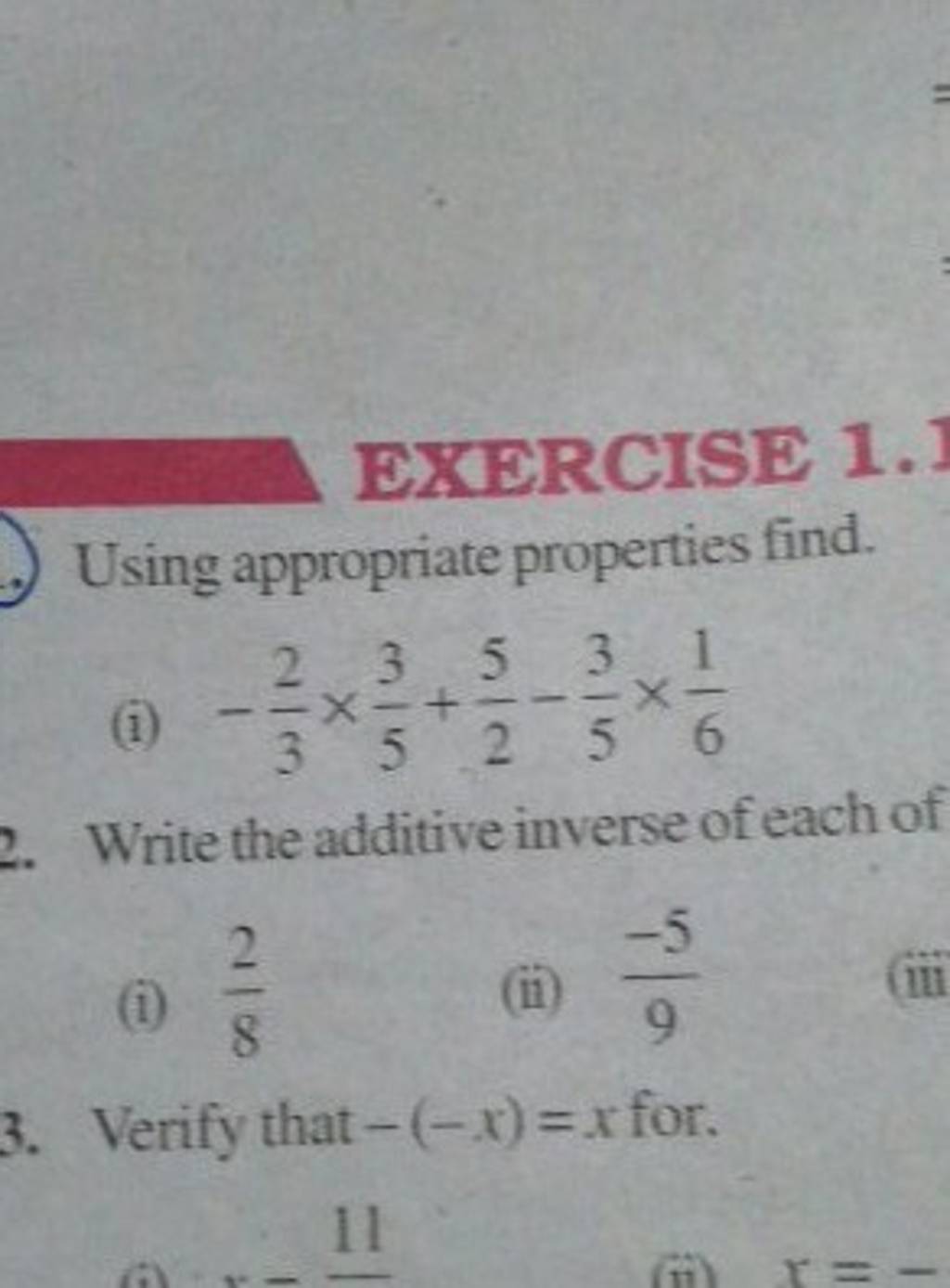 Exercise 1 using appropriate properties find i 32 53 25 53 61 w 
