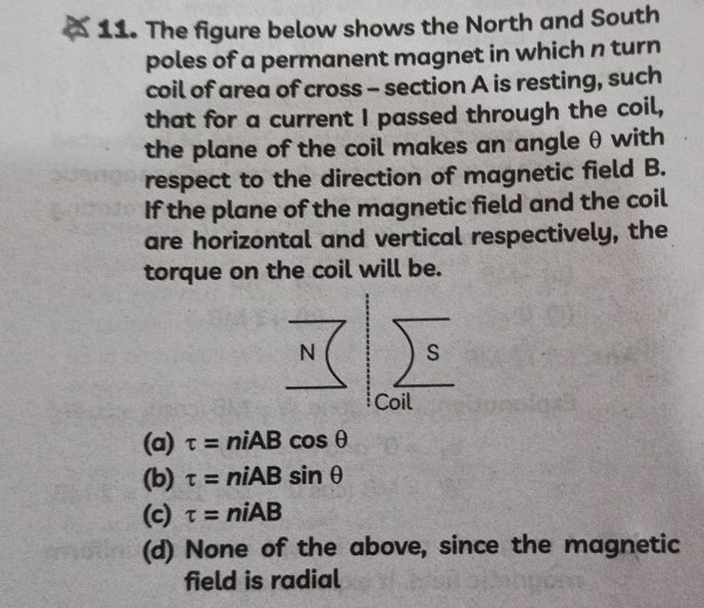 X11. The figure below shows the North and South poles of a permanent magn..