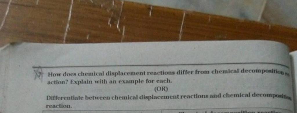 How does chemical displacement reactions differ from chemical decompon