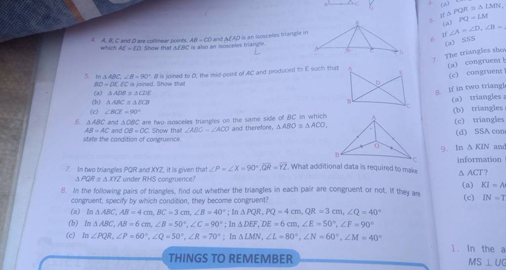 4. A, B,C and D are collinear points, AB=CD and AEAD is an isosceles tria..