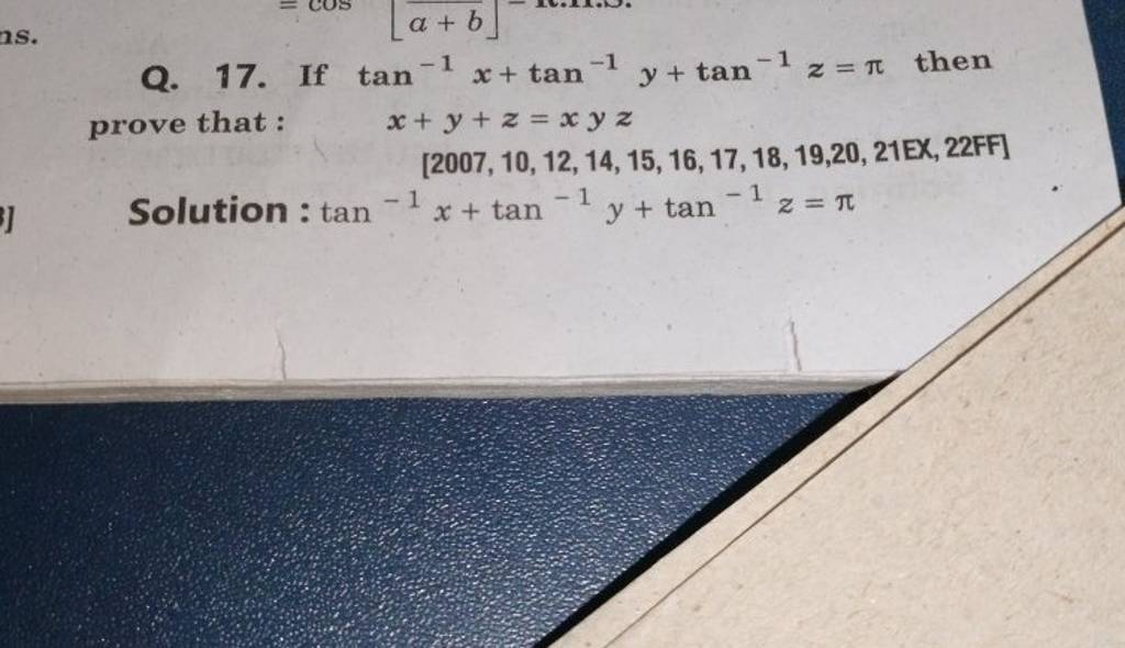 Q 17 If Tan 1x tan 1y tan 1z Then Prove That begin array l X q-17-if-tan-1x-tan-1y-tan-1z-then-prove-that-begin-array-l-x