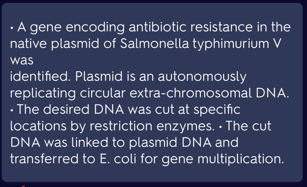 - A gene encoding antibiotic resistance in the native plasmid of Salmo