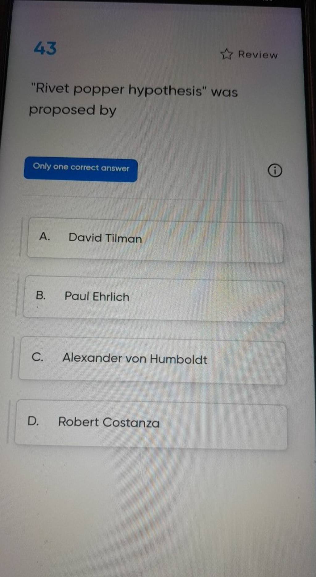 43 ^ Review "Rivet popper hypothesis" was proposed by Only one correct a..