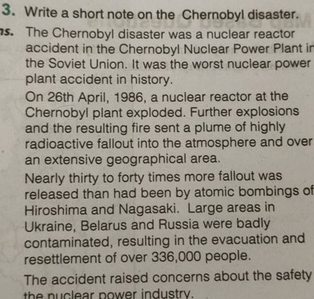 3-write-a-short-note-on-the-chernobyl-disaster-filo