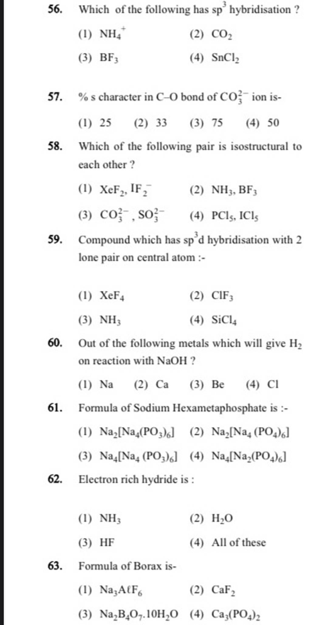 Formula of Sodium Hexametaphosphate is :- | Filo
