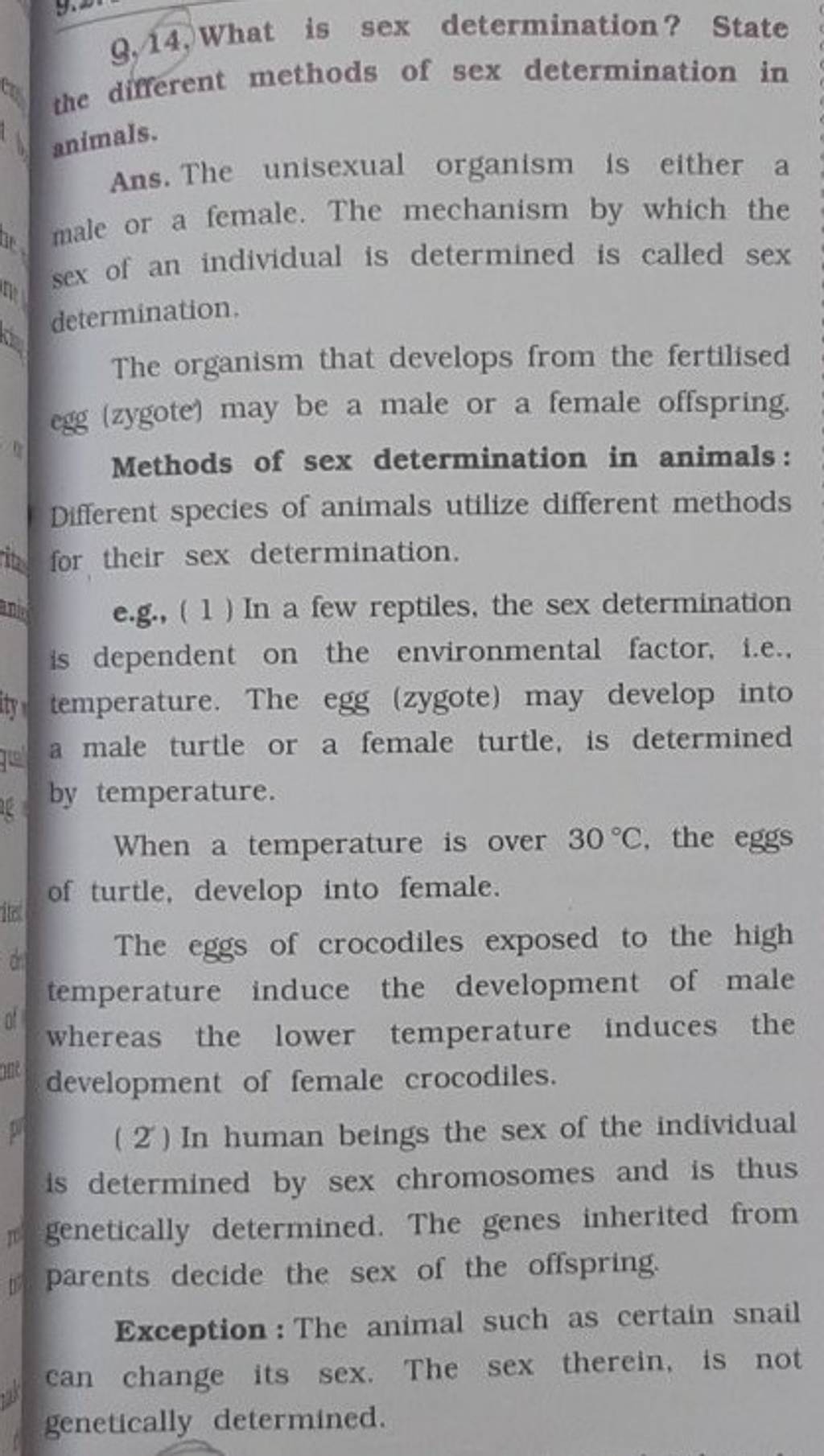 9 14 What Is Sex Determination State The Different Methods Of Sex Dete 4754