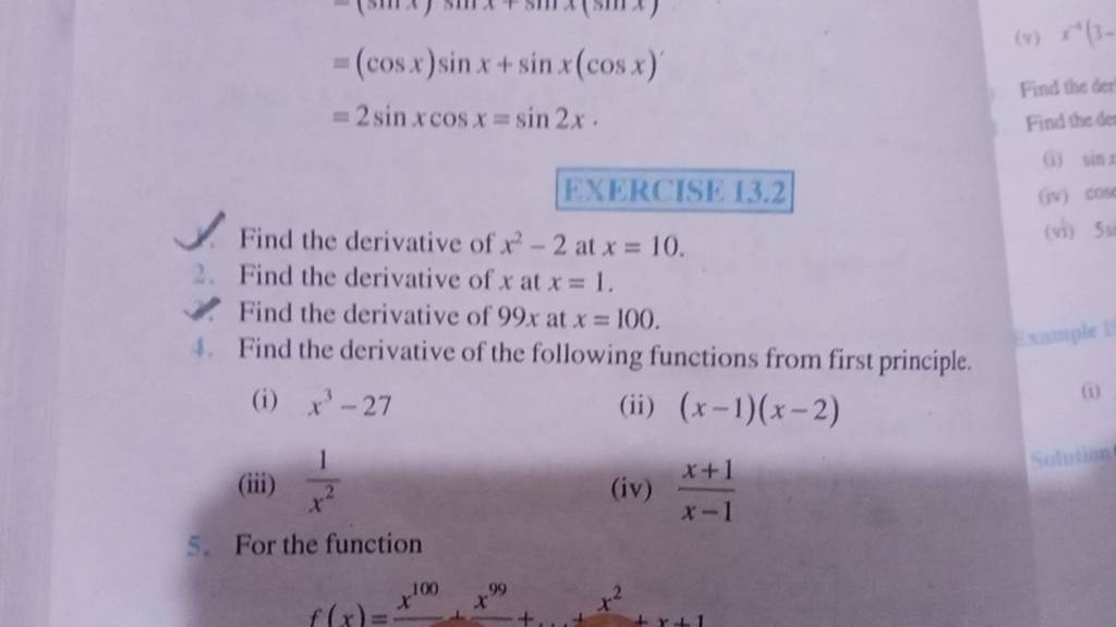 cosx-sinx-sinx-cosx-2sinxcosx-sin2x-fxercise-13-2-find-the-derivative