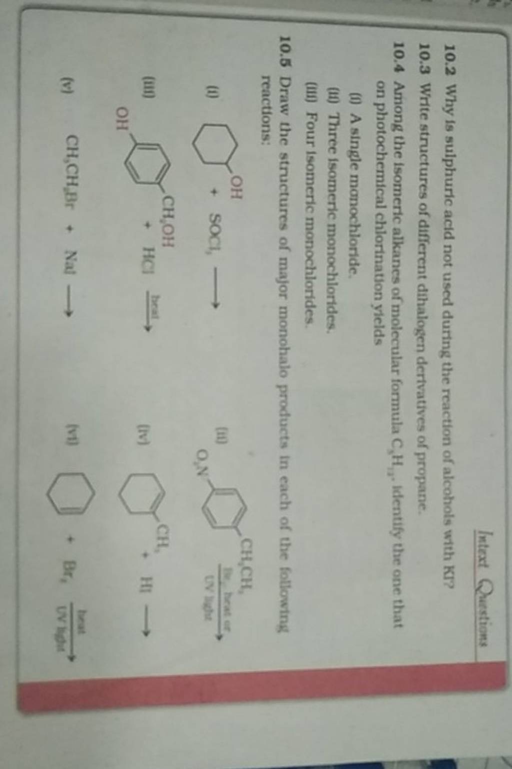 10-2-why-is-sulphuric-acid-not-used-during-the-reaction-of-alcohols-with