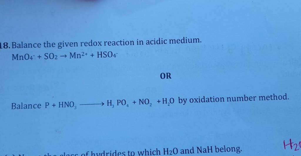 18-balance-the-given-redox-reaction-in-acidic-medium-mno4-so2-mn2-h