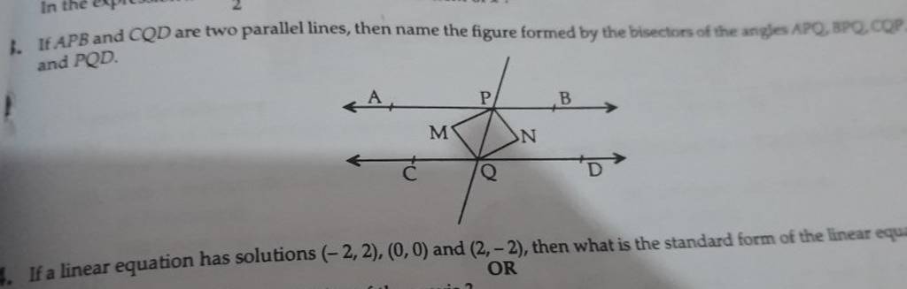 6. If APB and CQD are two parallel lines, then name the figure formed by