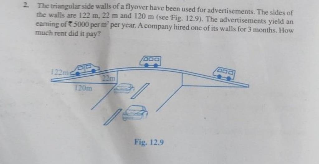2. The triangular side walls of a flyover have been used for advertisemen..